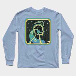 Capricorn 70s style art Long Sleeve T-Shirt